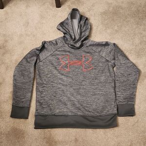 Under Armour Women's Coldgear Loose-Fit Gray & Pink Hoodie w/ Funnel Neck Size M